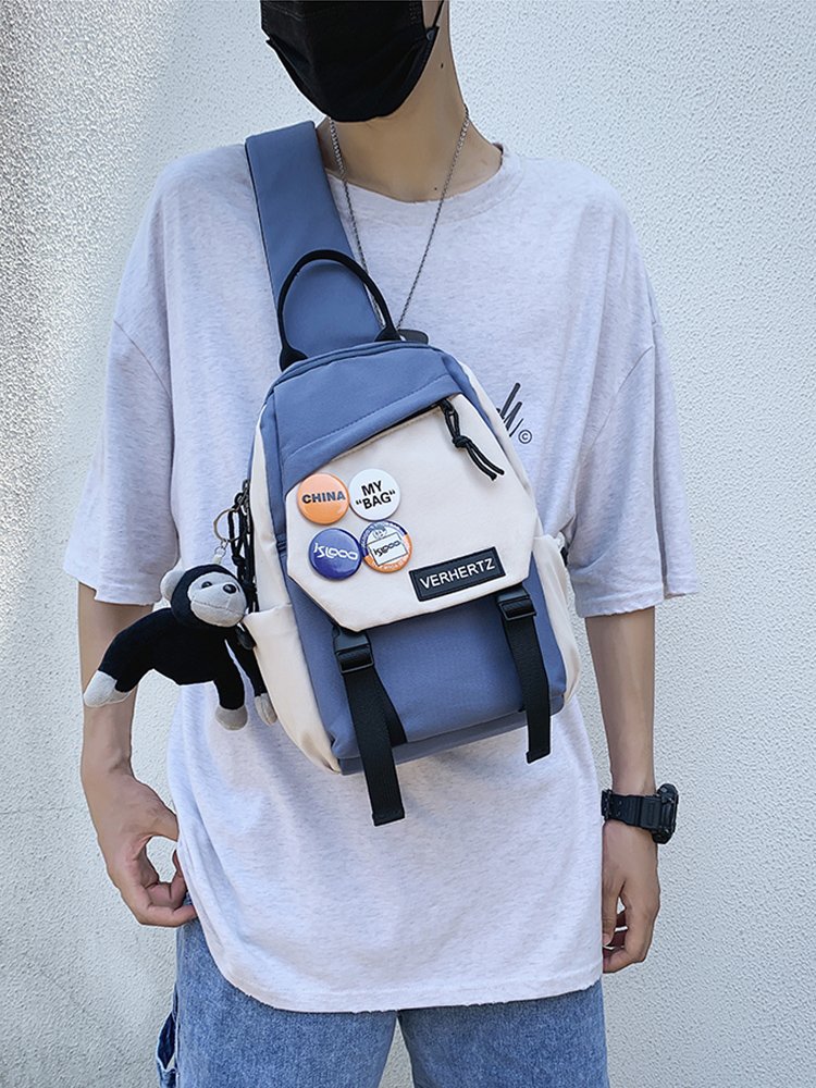tilt-bag male chest bag in ins-tweet sports student backpack and one-shoulder slant male phone