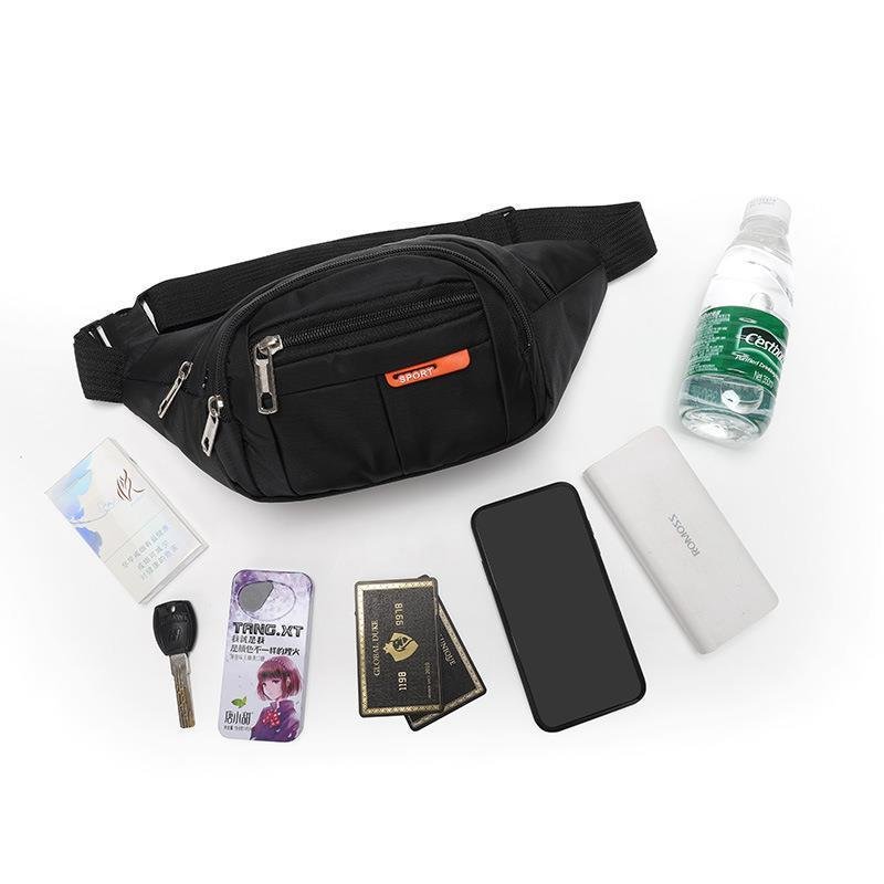 A new water-proof waist bag, a man's cash and a zero-barrel trip, a running biker's slop bag