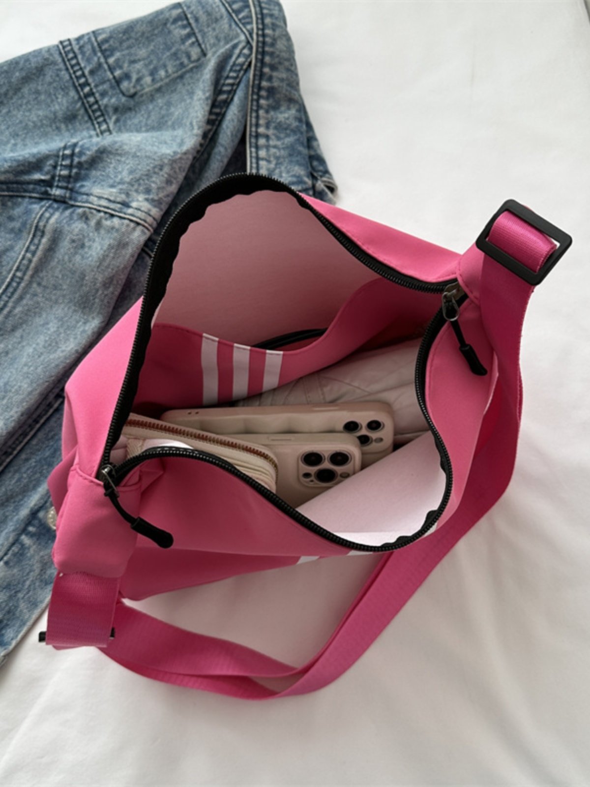 Fashion tarpaulin bag girl, 2024 new light sports dumpling bag, one-shoulder slop bag