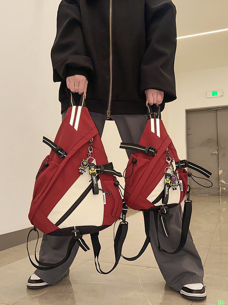 Multifunctional chest bag female double-shouldered, cycling large-capacity backpacks, about one-size-coloured, single-shouldered, recreational slop packs