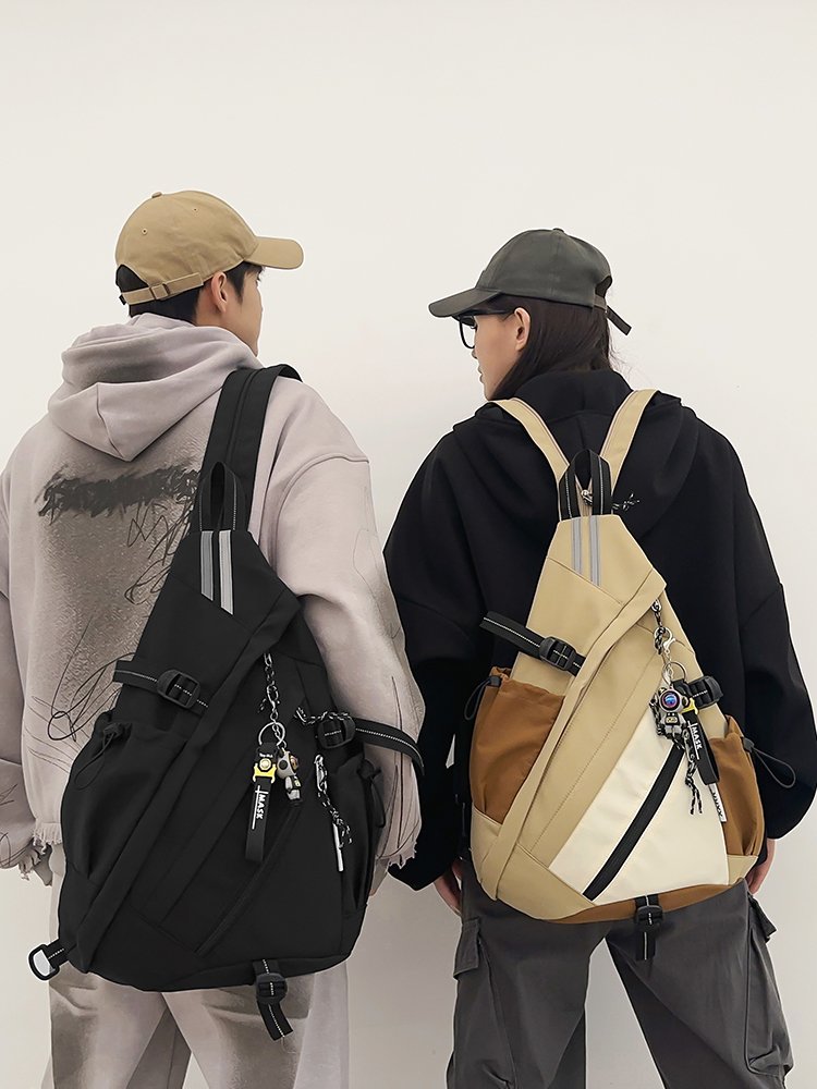 Multifunctional chest bag female double-shouldered, cycling large-capacity backpacks, about one-size-coloured, single-shouldered, recreational slop packs