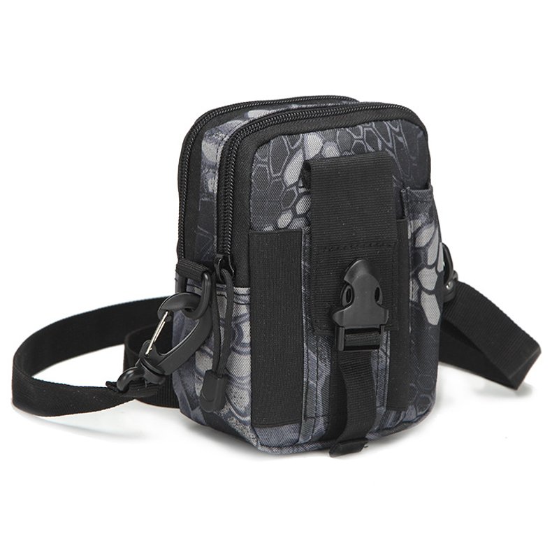 Tactical waist bag, multi-purpose outdoor camouflage mobile phone, small-packed sports canvas, waterproof, single-shouldered