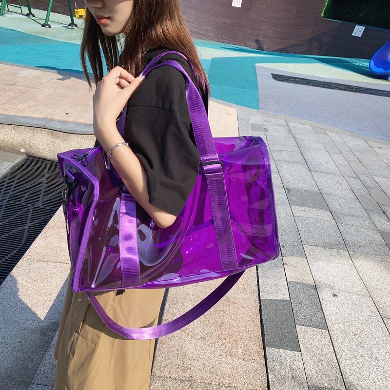 2024 new beach waterproof swimming packs, transparent high-capacity pvc travel kit for men and women