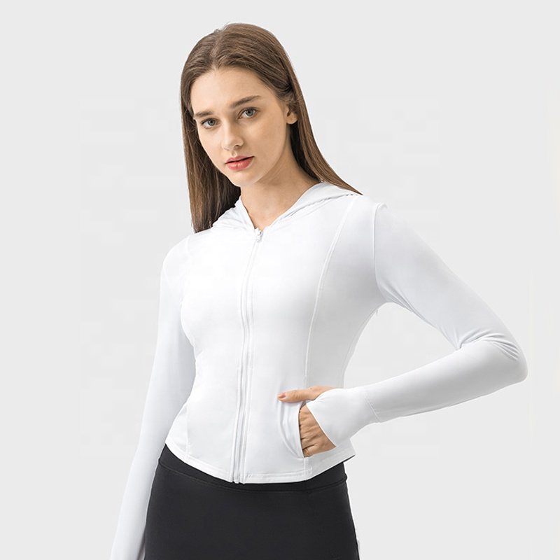 Breathable Quick Dry Summer Thin Sunproof Shirts UPF 50+ Sun Protection Jacket Hoodies Full Zip Up Yoga Jacket With Thumb Hole