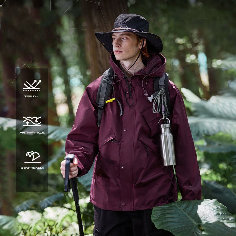 Spring Outdoor Hiking Lightweight Waterproof Softshell Anorak Zip Up Safari Windbreaker Jackets Coats Clothing Manufacturer