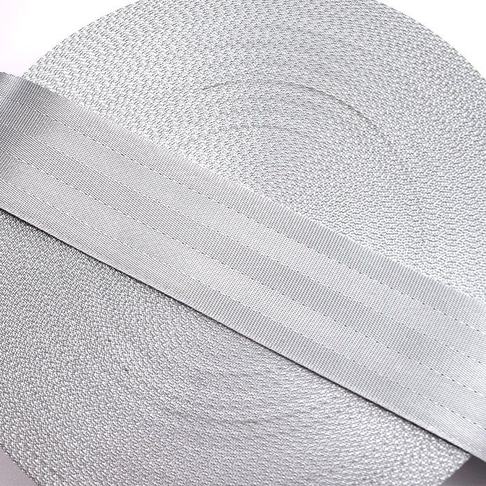 Hot Sale Polyester Material Strong Hiking belt solid silver color non elastic accept custom Safety Strap