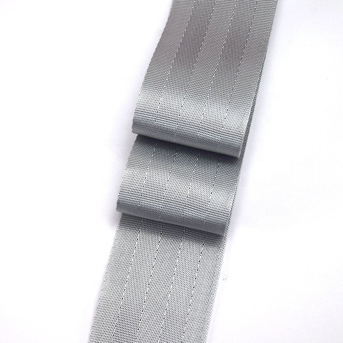 Hot Sale Polyester Material Strong Hiking belt solid silver color non elastic accept custom Safety Strap