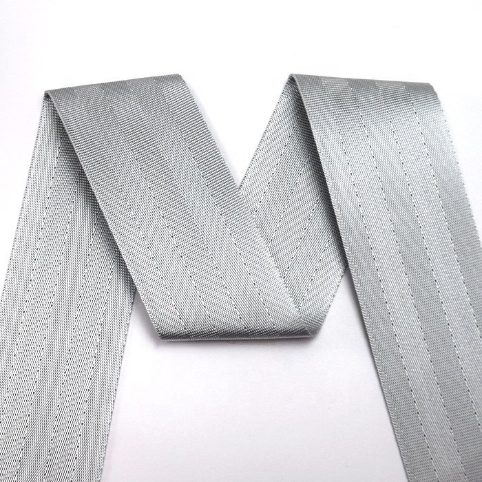 Hot Sale Polyester Material Strong Hiking belt solid silver color non elastic accept custom Safety Strap
