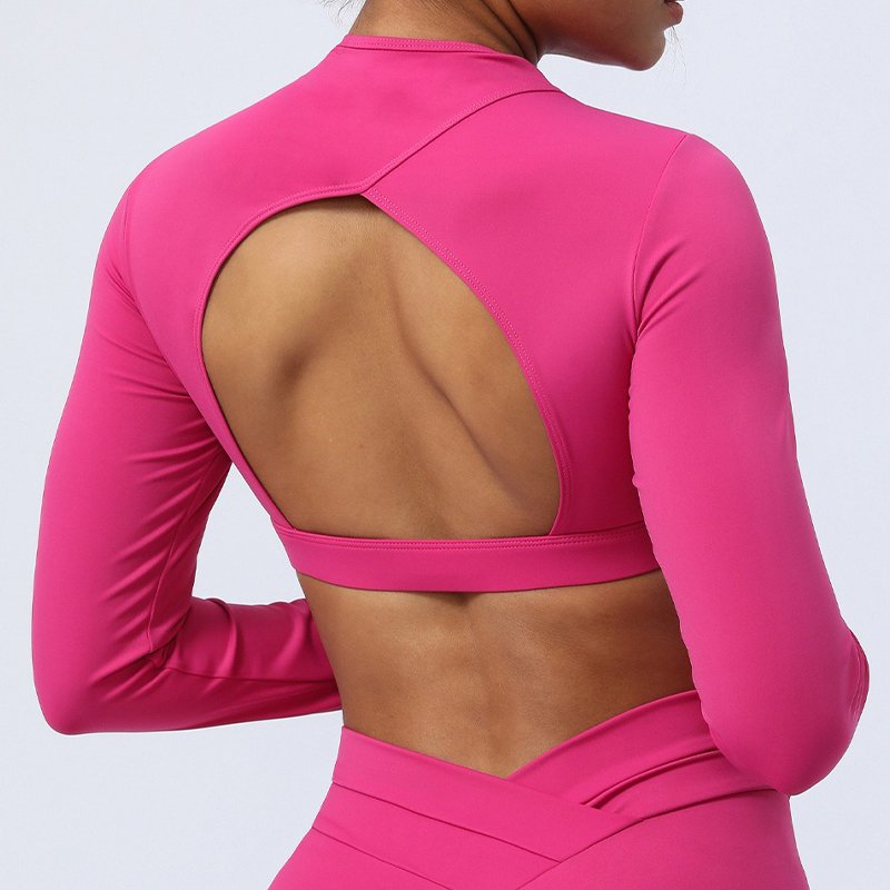 HEARUISAVY 2024 New Naked Feeling Female Workout Clothing Suits Cross Backless Bra Pads Gym Set Outdoor Sports Two-piece Female