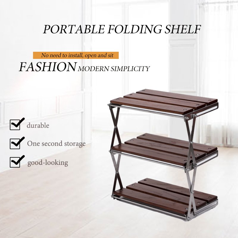 Customized Wholesale Wooden Storage Rack Multi Tier Holder Display Rack Desktop Storage Organization Camping Shelf