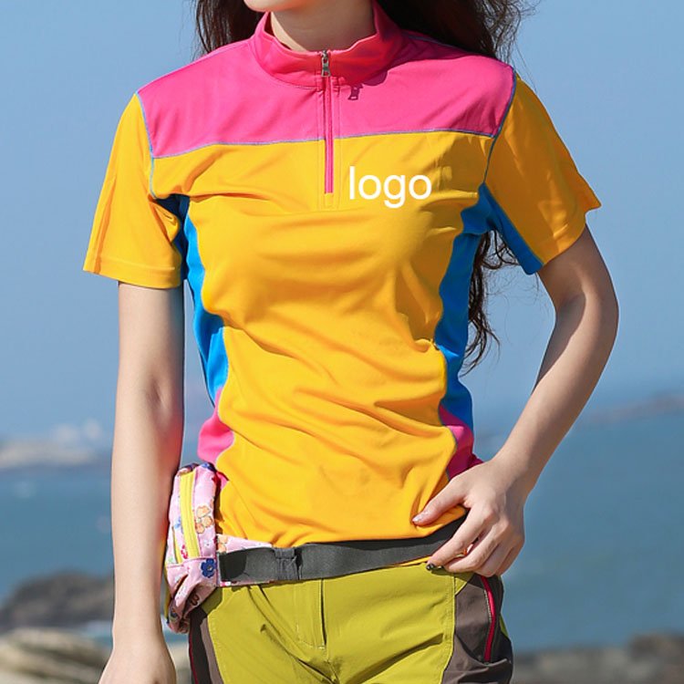 2022 ladies quick dry colorful hiking trekking running sports short sleeve t shirt