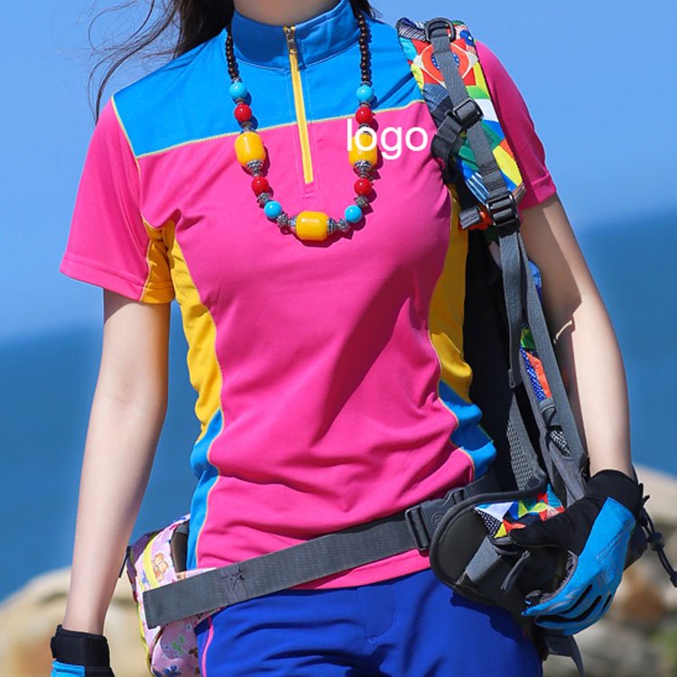 2022 ladies quick dry colorful hiking trekking running sports short sleeve t shirt