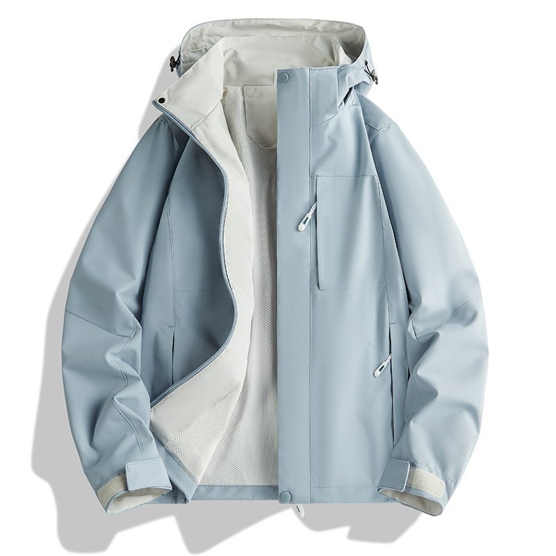 Unisex Single-Layer Water-Repellent Outdoor Jacket Spring Fall Windproof Waterproof Hiking Clothing Personalized Groups Men