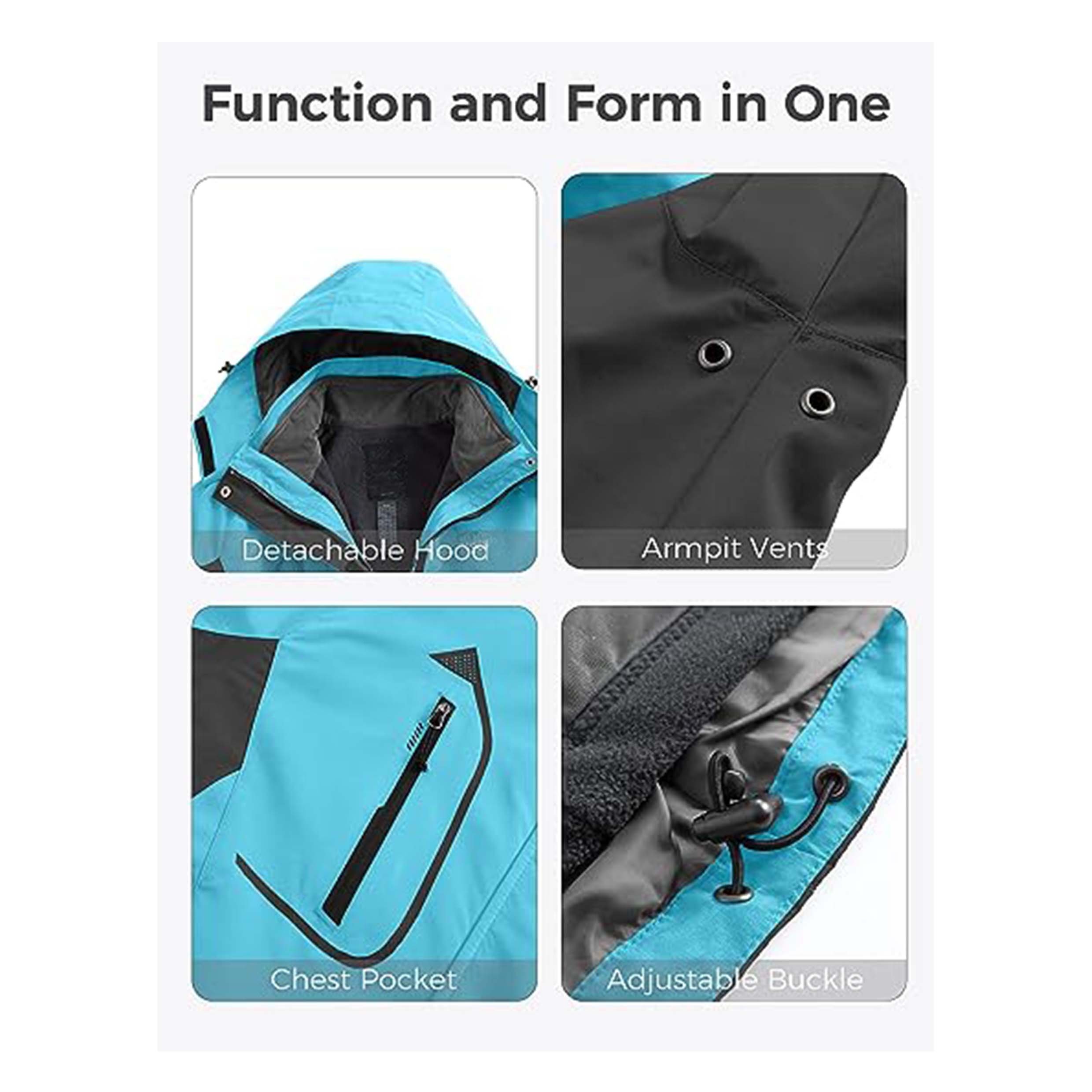 Factory price outdoor hiking clothing with 3 in 1 Jacket for women