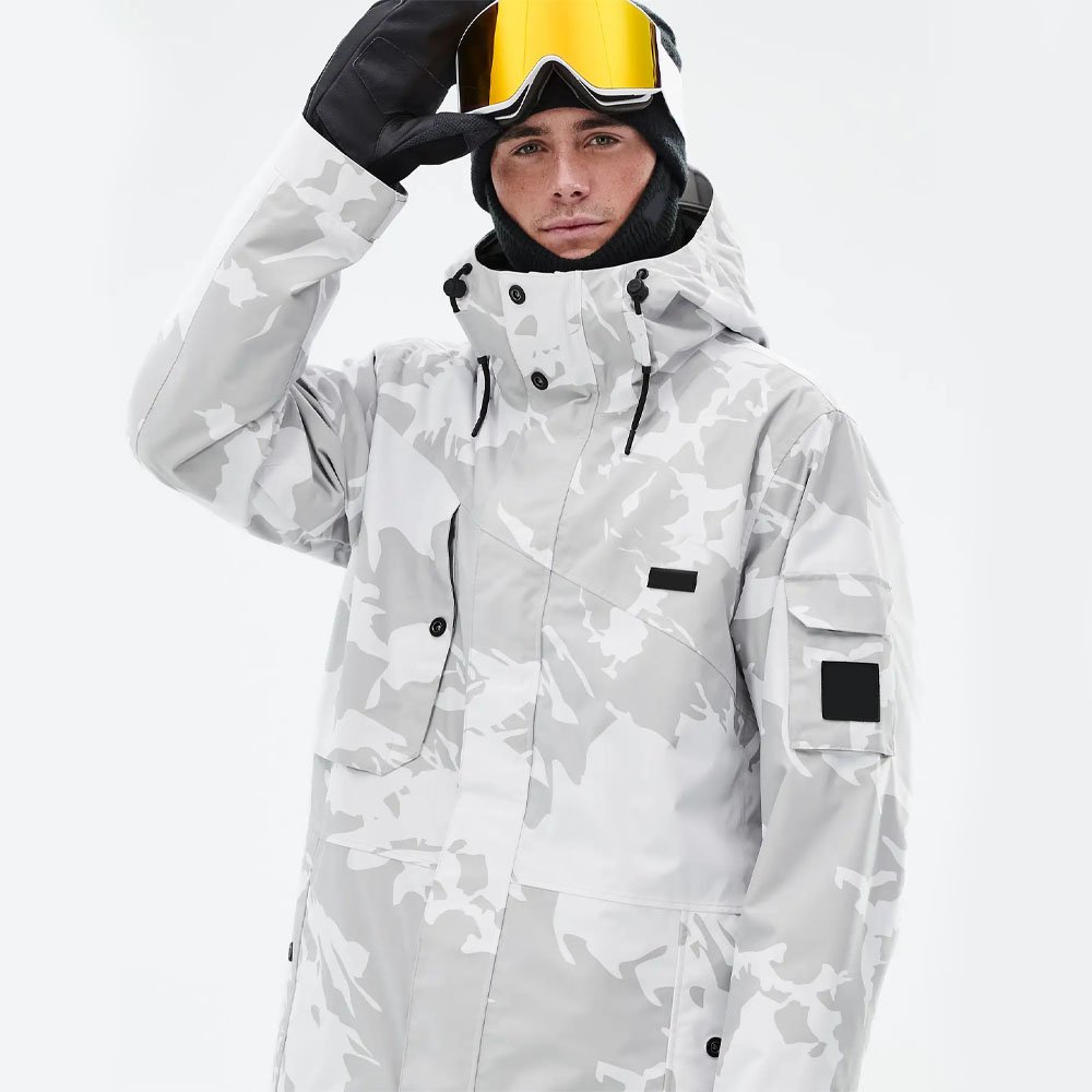 Wholesale Top Manufacturer Camo Printed Men Ski Jacket With Storm Guard Hood Men Waterproof Mountain Hiking Jackets