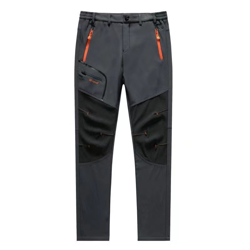 2023 Outdoor Quick-drying Pants fleece-lined Breathable Waterproof Stretch Charge Pants Loose Hiking Climber Pants for Men and W