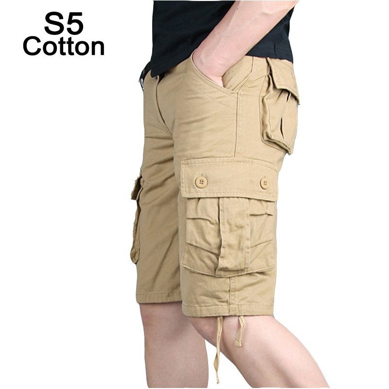Men 100% Cotton Canvas outdoor Tactical Short Pants Sport Fans Hiking Hunting Multi Pockets Safari Cargo Short