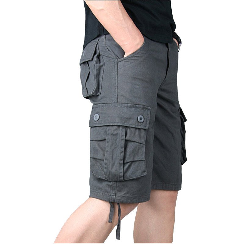 Men 100% Cotton Canvas outdoor Tactical Short Pants Sport Fans Hiking Hunting Multi Pockets Safari Cargo Short