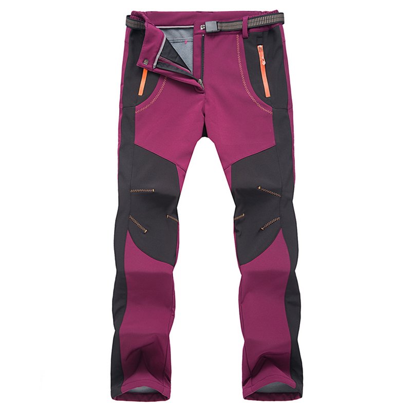 Custom Logo Fleece Hiking Pants Men Women Winter Waterproof Outdoor Soft Rain Trousers Trekking Camping Ski Pants