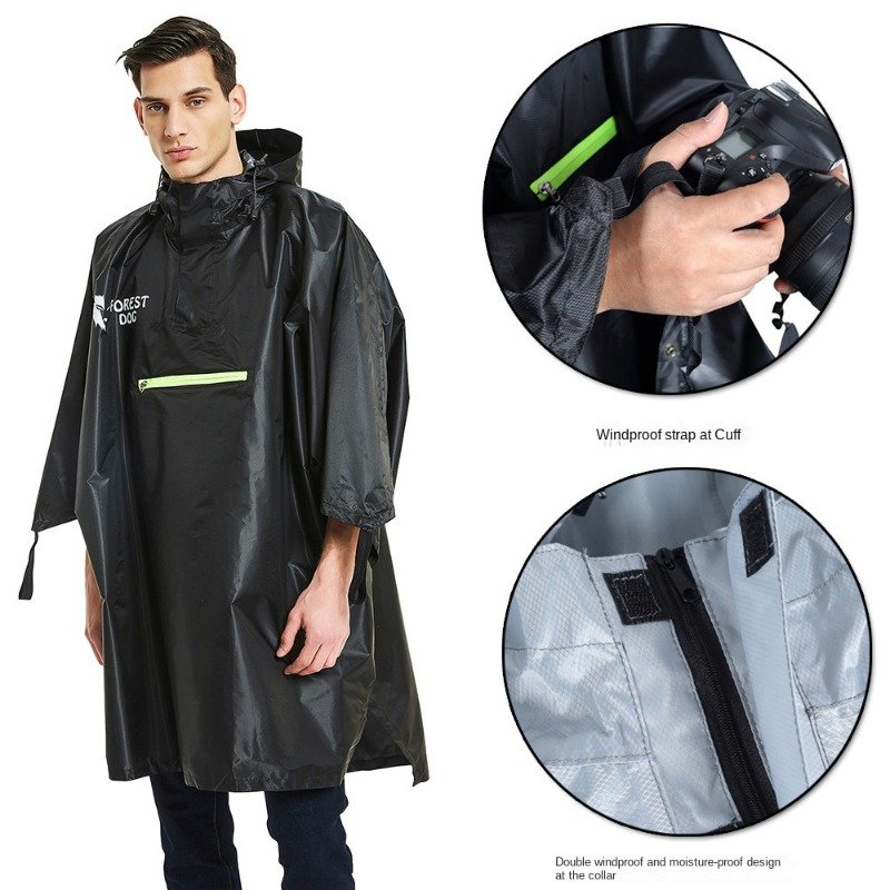 Outdoor Hiking Light Cape Raincoat Adult Cycling One piece PU Poncho