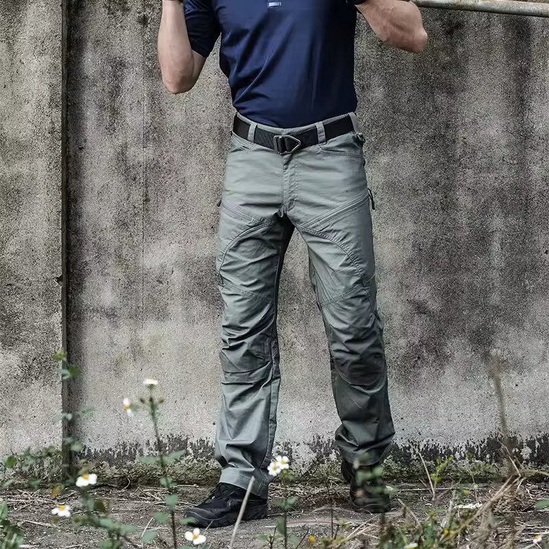 Good quality Men's Rib Stop Waterproof Elastic Outdoor Tactical Trousers Pants Sport Fans Pant Hiking Hunting Worker Cargo Pant