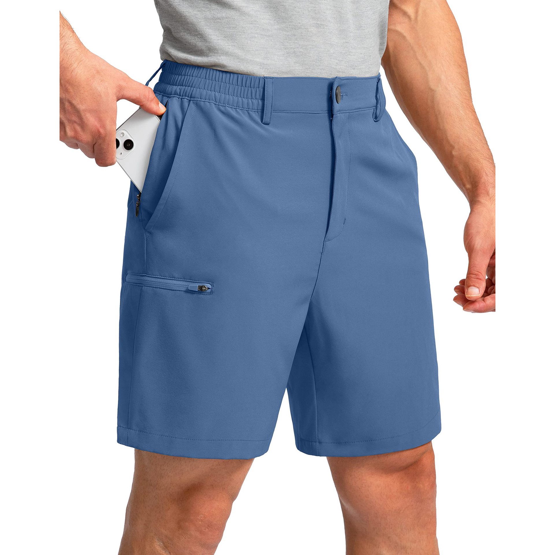 Custom Outdoor Men's Casual Running Shorts Stretch Quick Dry Hiking Work Golf Shorts With 6 Pockets For Oem