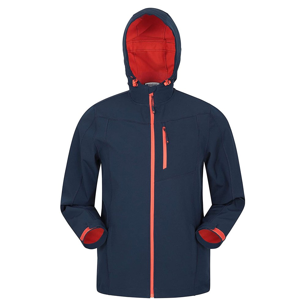 Custom Polyester Drawcord Adjustable Color Block Half Zip Heavyweight Hoodie 600Gsm Hiking Windbreaker Jacket For Men Winter