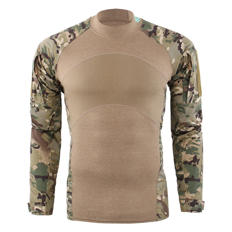 ESDY high quality casual men's tactical long sleeve shirt mountaineering hiking camouflage combat T-shirt
