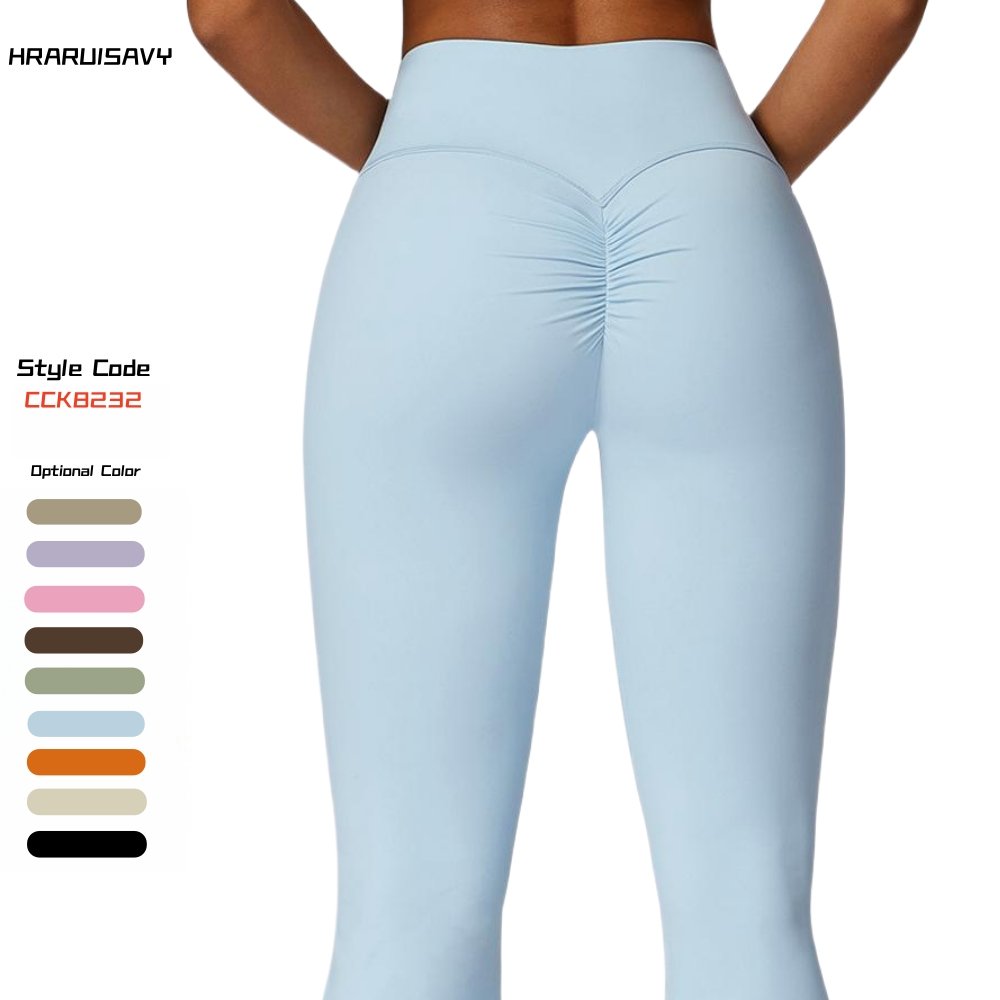 Wide Leg Pants Butt Lift Yoga Flare Pants Dance High Waisted Casual Sweatpants Women Work out Clothing V shape Flared Leggings