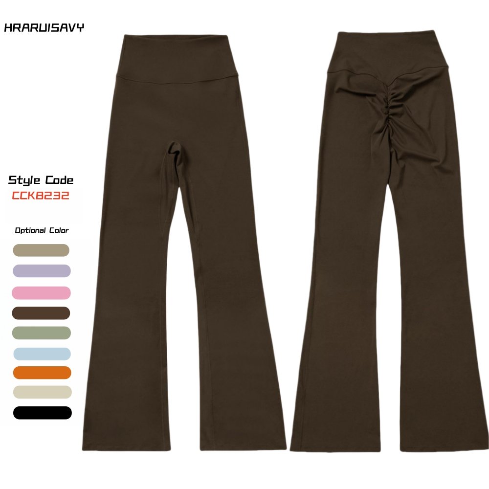 Wide Leg Pants Butt Lift Yoga Flare Pants Dance High Waisted Casual Sweatpants Women Work out Clothing V shape Flared Leggings