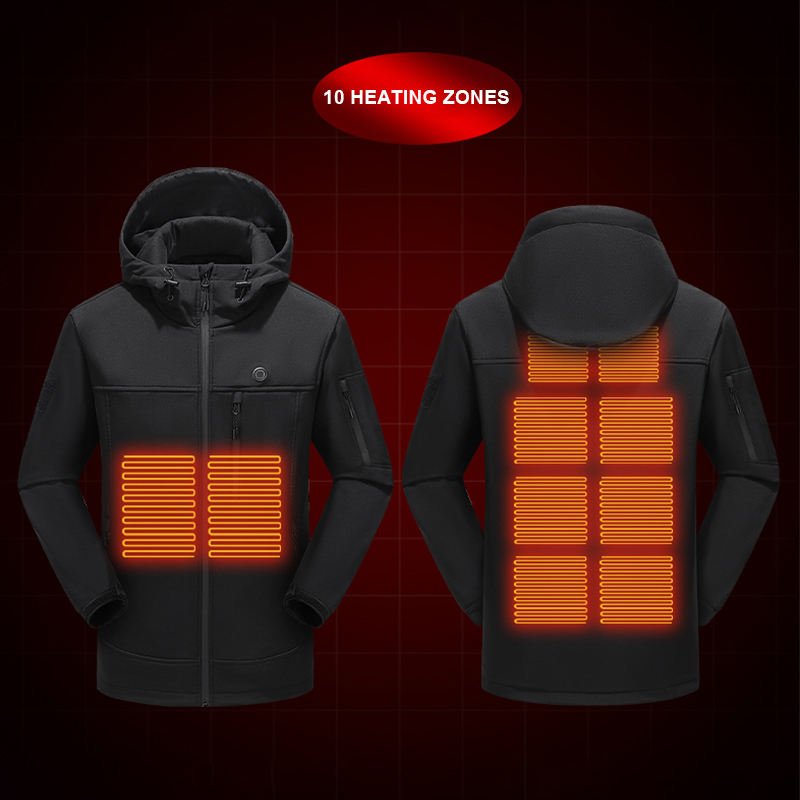 2024 Custom Outdoor Waterproof Motorcycles Hiking Ski Softshell Hood Clothing Men's Heated Jackets