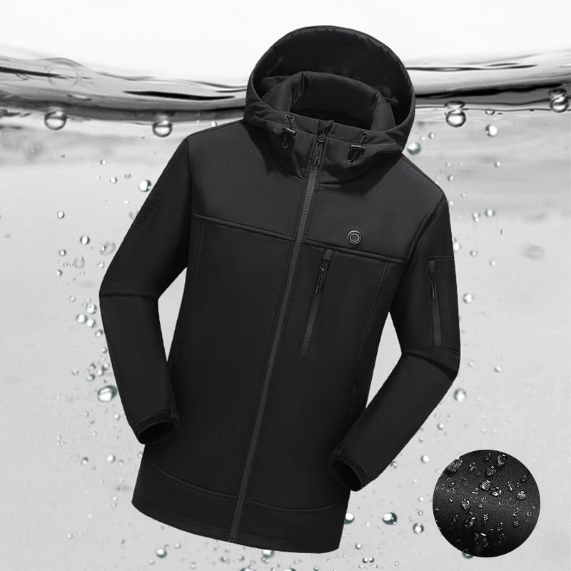 2024 Custom Outdoor Waterproof Motorcycles Hiking Ski Softshell Hood Clothing Men's Heated Jackets