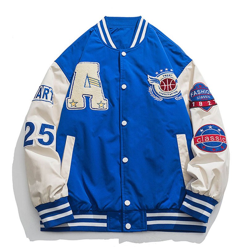 Autumn Winter Fleece Coat Custom Logo Baseball Loose Casual Baseball Jacket Varsity Jacket for Men Varsity Jacket