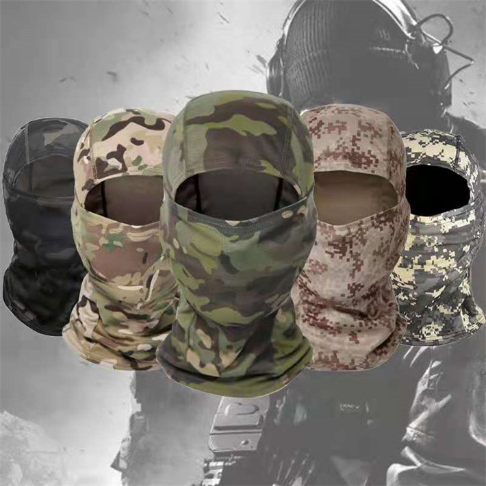 HotSale Outdoor Eco-friendly Polyester Brown Hiking Knitted Custom Logo Mens Facemask Snood Winter Hats Skimask Balaclava Beanie