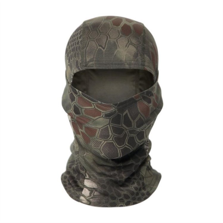 HotSale Outdoor Eco-friendly Polyester Brown Hiking Knitted Custom Logo Mens Facemask Snood Winter Hats Skimask Balaclava Beanie