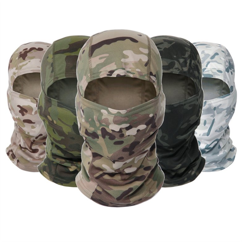 HotSale Outdoor Eco-friendly Polyester Brown Hiking Knitted Custom Logo Mens Facemask Snood Winter Hats Skimask Balaclava Beanie