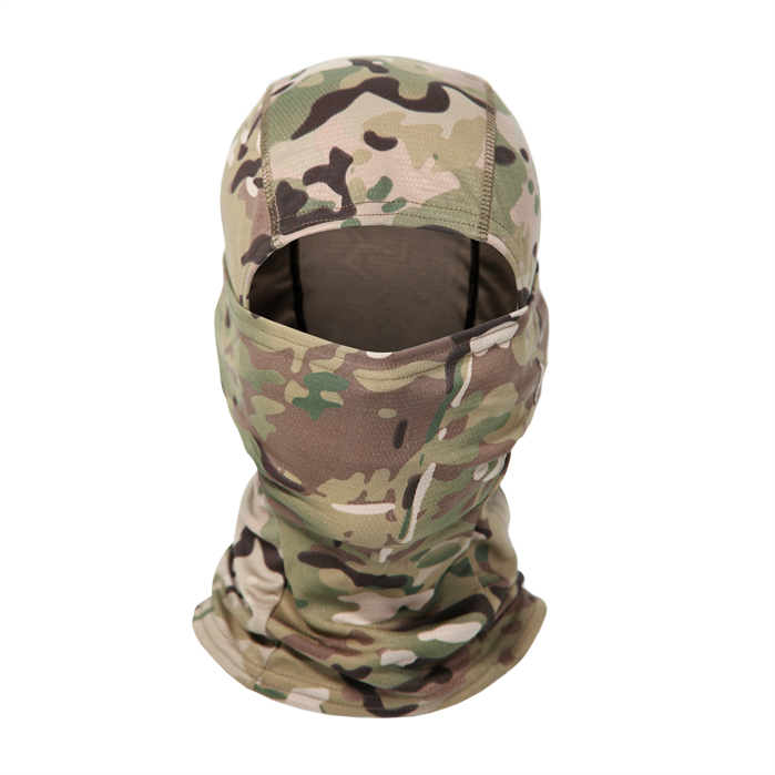 HotSale Outdoor Eco-friendly Polyester Brown Hiking Knitted Custom Logo Mens Facemask Snood Winter Hats Skimask Balaclava Beanie