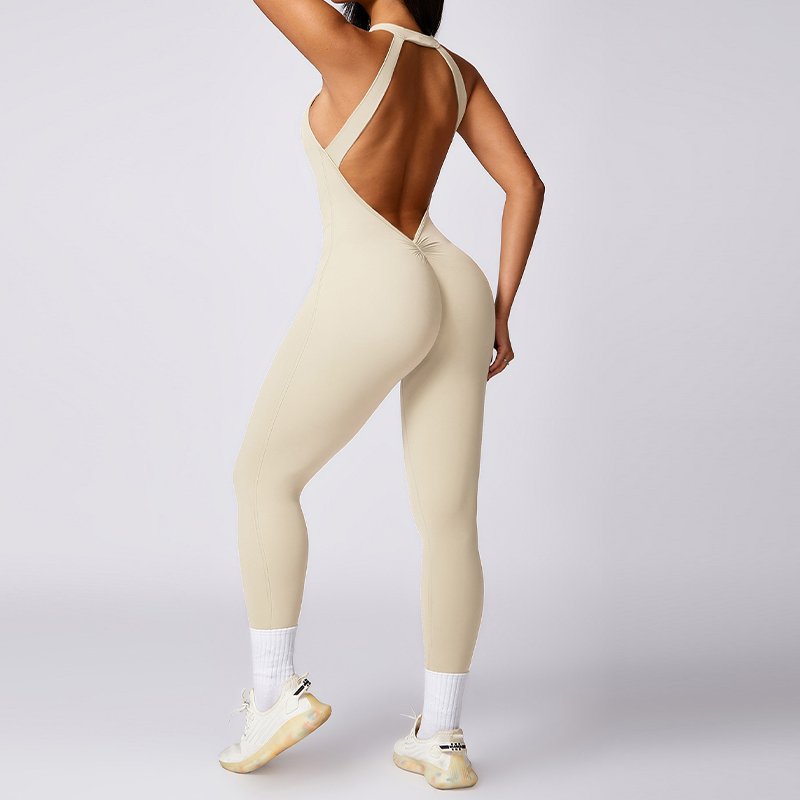 Women's Outdoor Running Bodysuit Quick Dry Fitness Jumpsuit Peach Hip Lifting Back One-piece Yoga Clothes Yoga Fitness Clothing