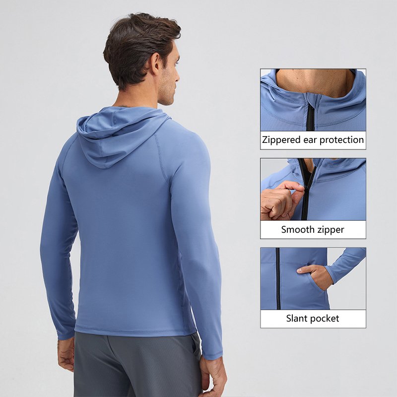 Fitness Coat 90% Polyester 10% Spandex Sportswear Mens Ropa Deportiva Hombre Zipper Workout Clothing Gym Jacket Training Wear