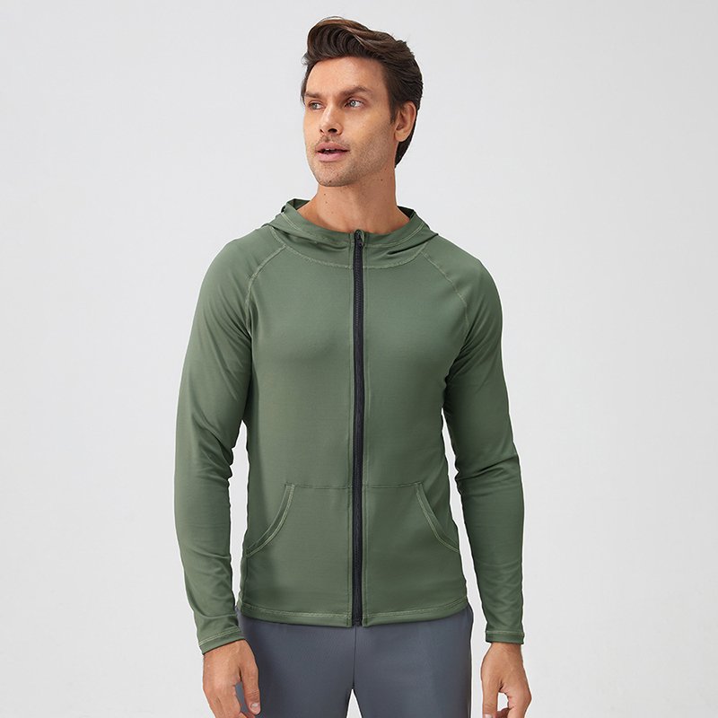 Fitness Coat 90% Polyester 10% Spandex Sportswear Mens Ropa Deportiva Hombre Zipper Workout Clothing Gym Jacket Training Wear