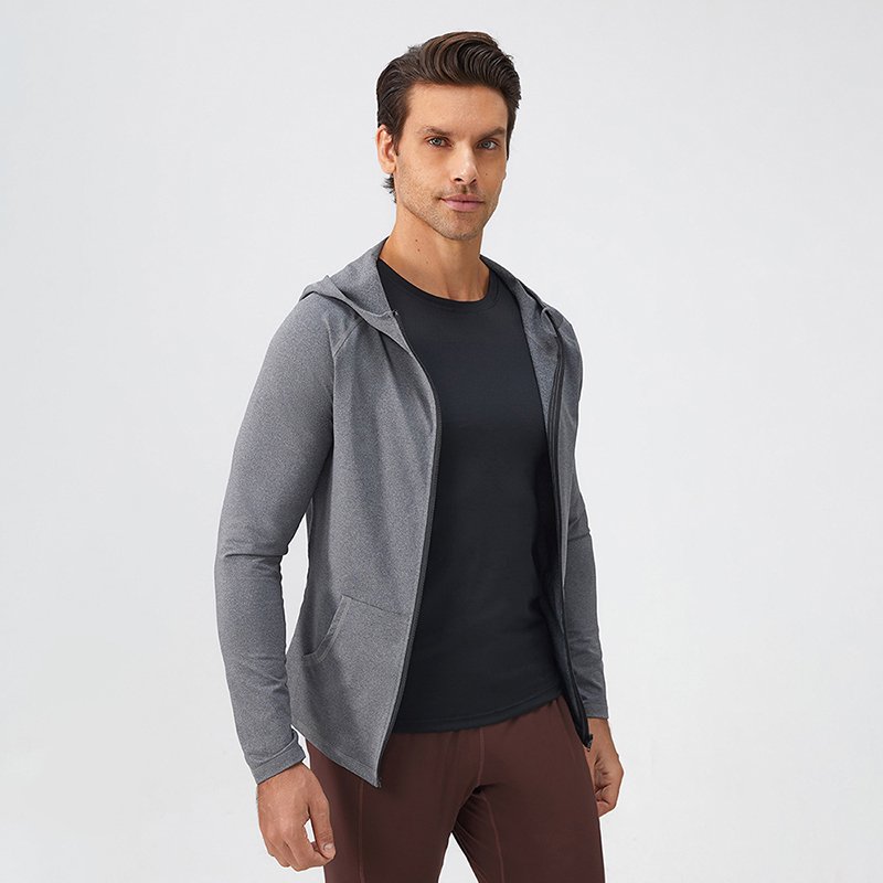 Fitness Coat 90% Polyester 10% Spandex Sportswear Mens Ropa Deportiva Hombre Zipper Workout Clothing Gym Jacket Training Wear