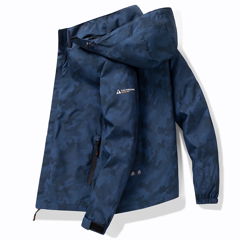 New Fashion Hooded Hiking Climbing Jacket Men Spring And Autumn 2024 New Sports Leisure Work Jacket