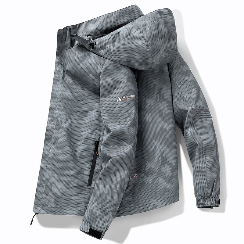New Fashion Hooded Hiking Climbing Jacket Men Spring And Autumn 2024 New Sports Leisure Work Jacket