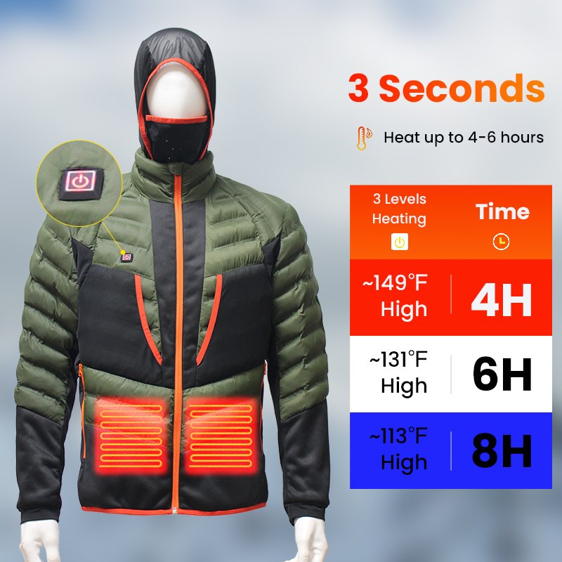 Outdoor Waterproof Men Women Hood Milwaukie 5V 7.4V Motorcycle Hiking Winter Heating Jacket Fashion Heated Jacket