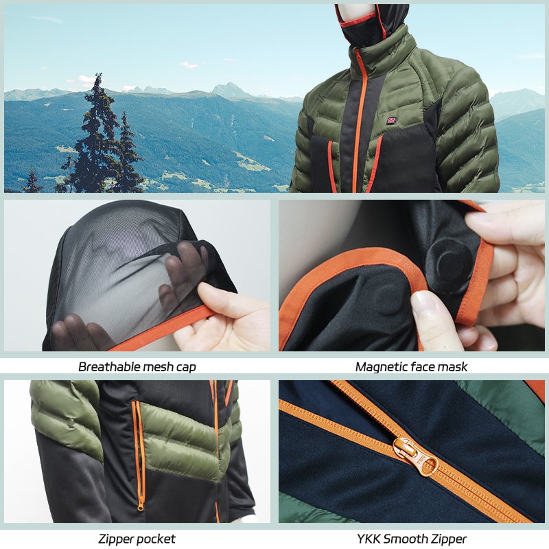 Outdoor Waterproof Men Women Hood Milwaukie 5V 7.4V Motorcycle Hiking Winter Heating Jacket Fashion Heated Jacket