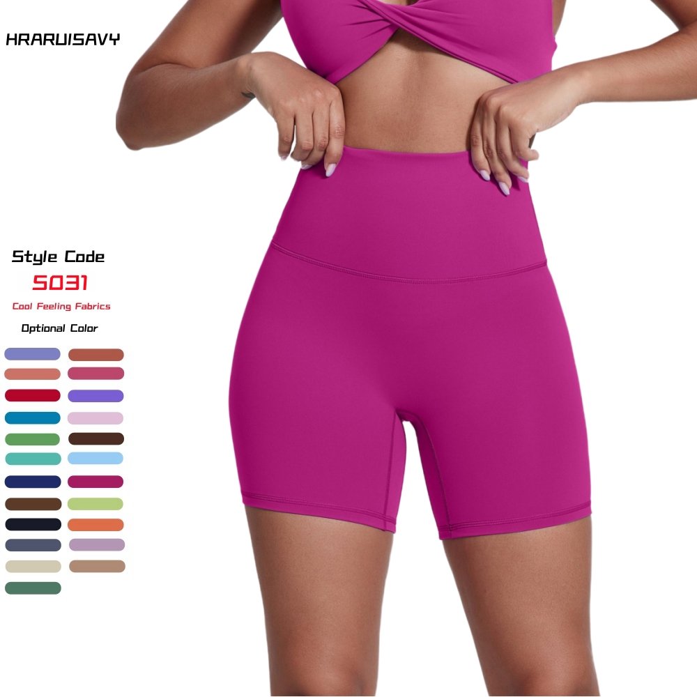 HEARUISAVY Cooling Fabric Premium Thick Tummy Control Gym Shorts High Waist Yoga Workout Running Biker Shorts
