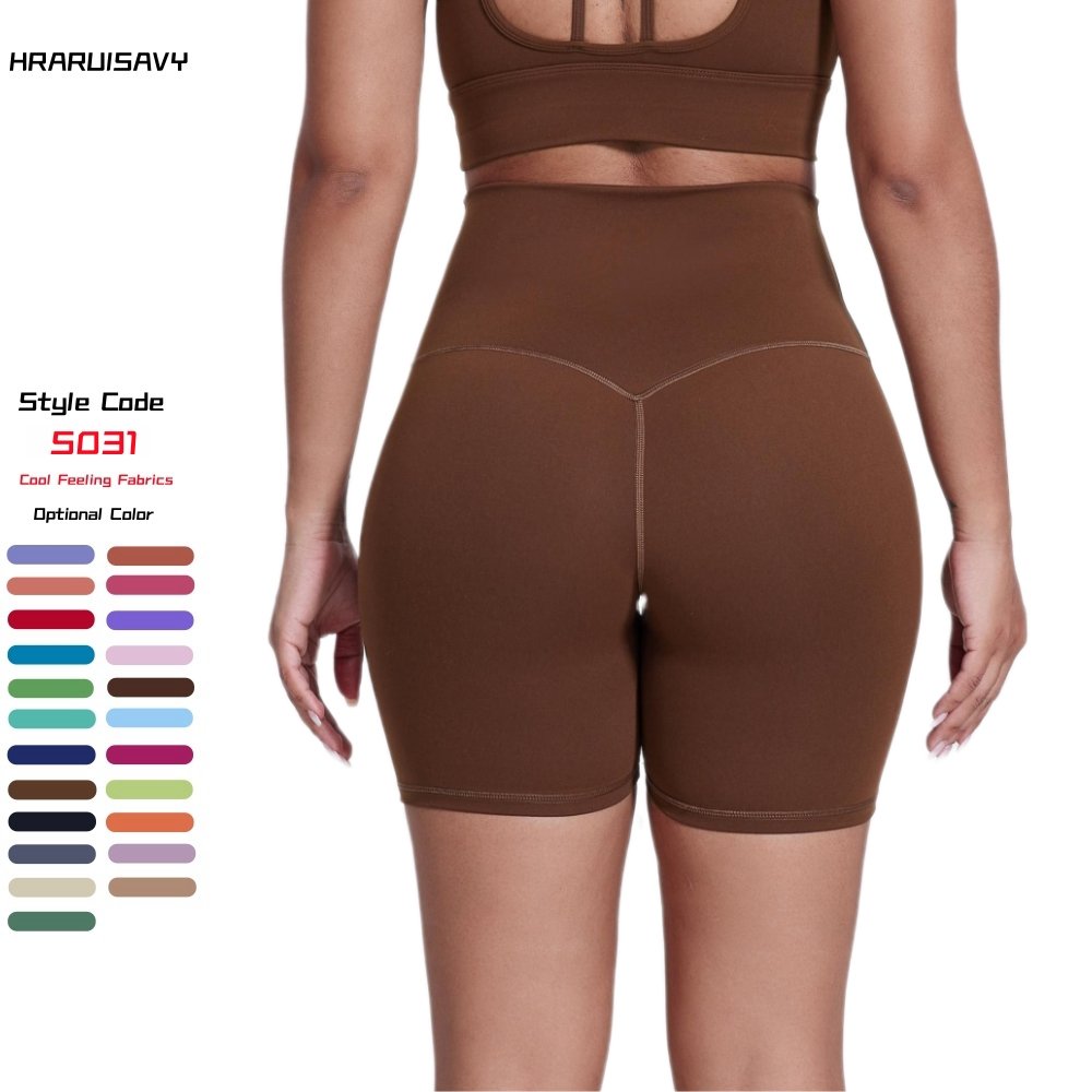 HEARUISAVY Cooling Fabric Premium Thick Tummy Control Gym Shorts High Waist Yoga Workout Running Biker Shorts