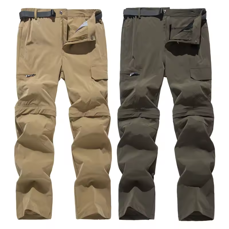 Mens Hiking Pants Convertible boy Zip Off Shorts Lightweight Quick Dry 3Breathable Fishing Safari Pants