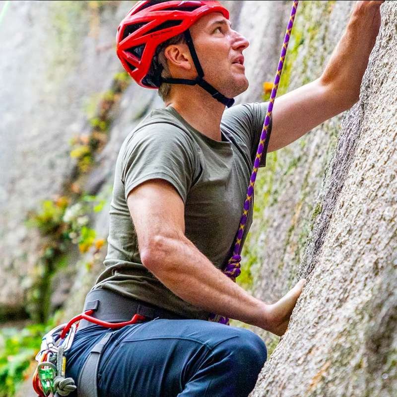 Outdoor men's quick drying breathable bamboo fiber Merino wool Hiking casual summer short-sleeved crewneck T-shirt