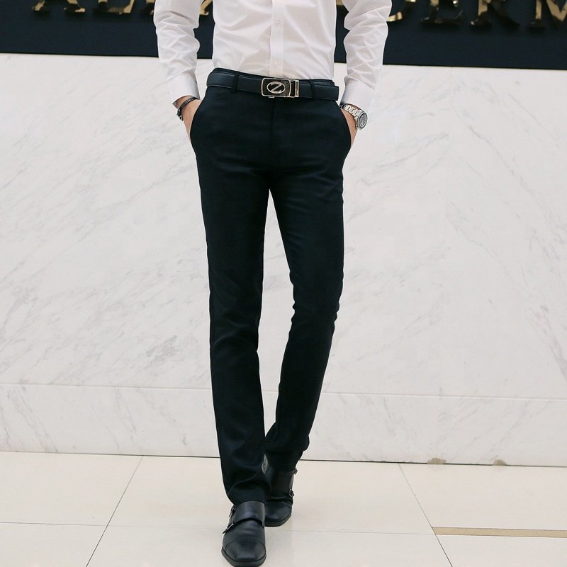 Men's Suit Pants Formal Business Slim Fit Trousers Groomsmen Dress Pants for Wedding Party